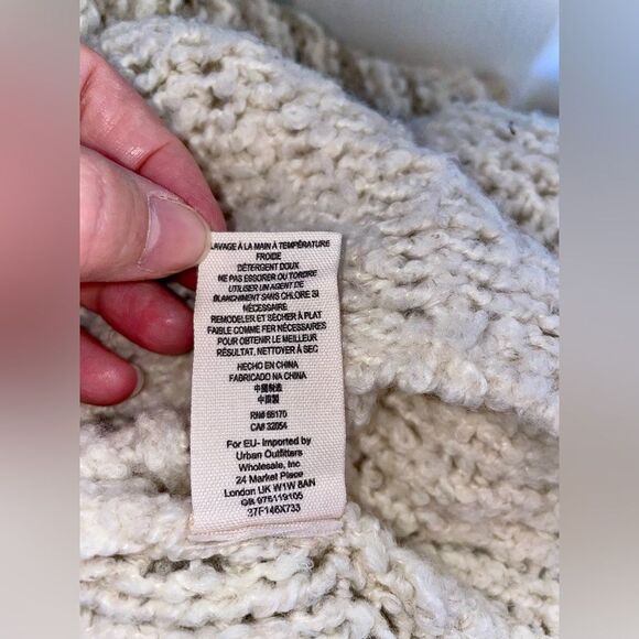 Free People Engineer Stripe Cowl Neck Sweater, Cream, Neutral Beachy Size M - Picture 5 of 5